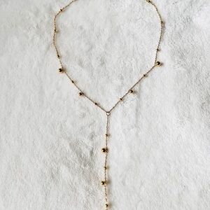 Elegant Stainless Steel Gold Beaded Necklace